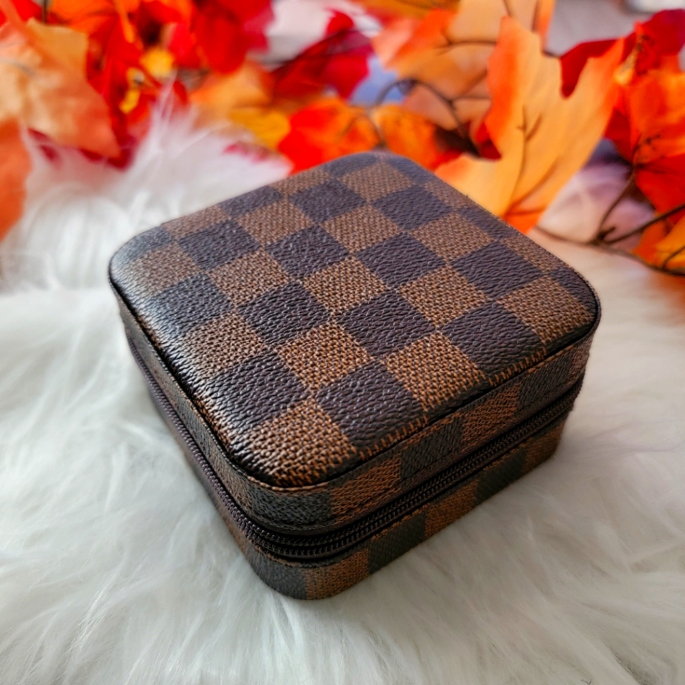 2 Left! Checkered Brown Jewelry Box